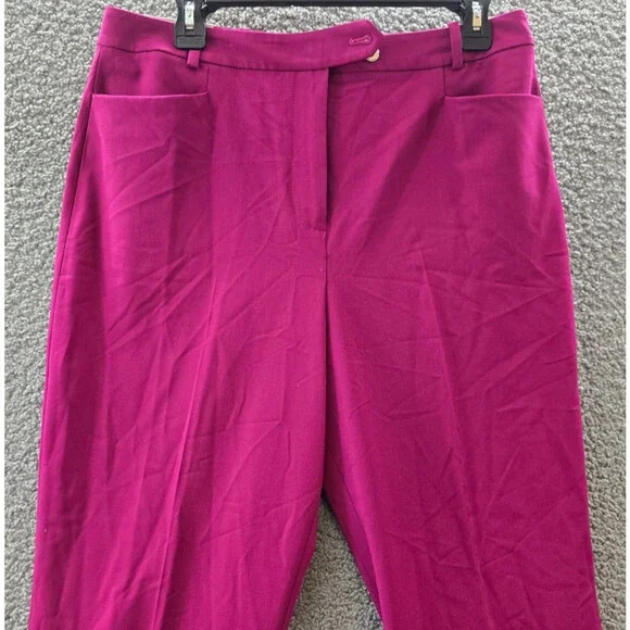 Calvin Klein Petite Luxe Highline Pants Women's 12P Mulberry Hook & Bar Closure - Picture 3 of 15